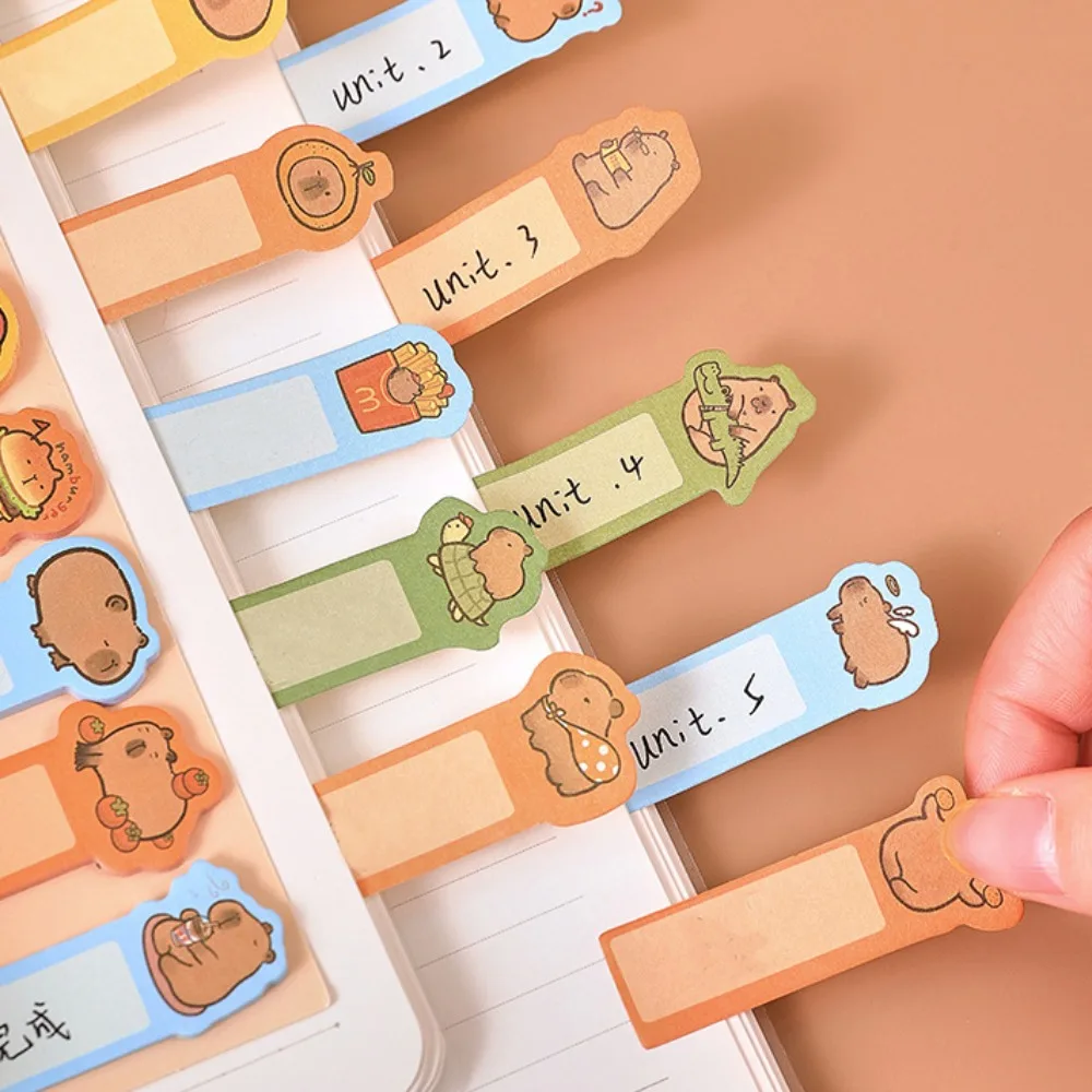 Stationery Decor Capybara Sticky Notes N Times Sticky Thickened Label Index Sticker Scrapbook Index Bookmarks Student