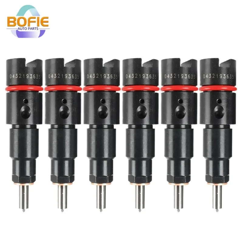 6PCS OEM 0432193635 Engines Fuel Injectors Fit For Dodge Ram 2500 3500 5.9L l6 Diesel 1998-2002 For Cummins 40-50 HP 5.9L