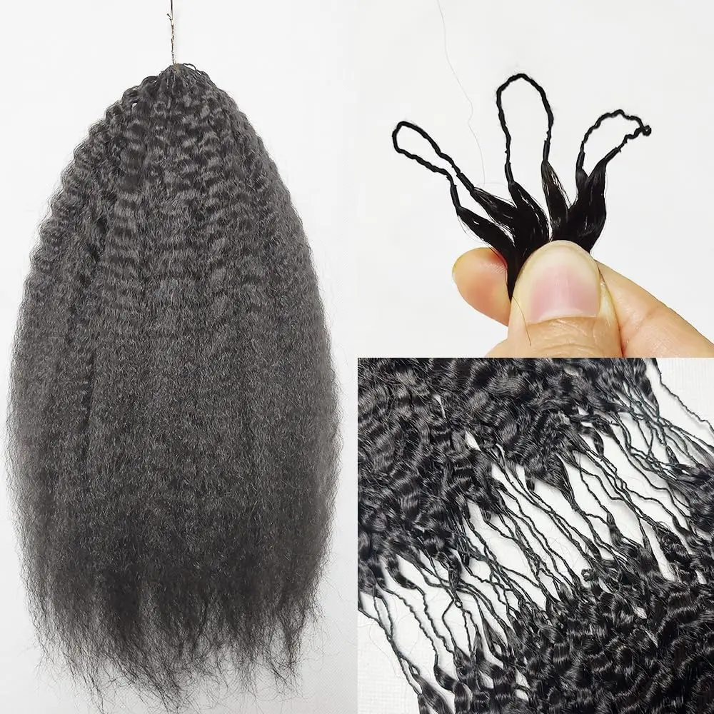 

Feather Crochet Human Hair Extensions Knotless Pre-Separated Kinky Straight Invisible Knot Human Crochet Hair For Women 240g