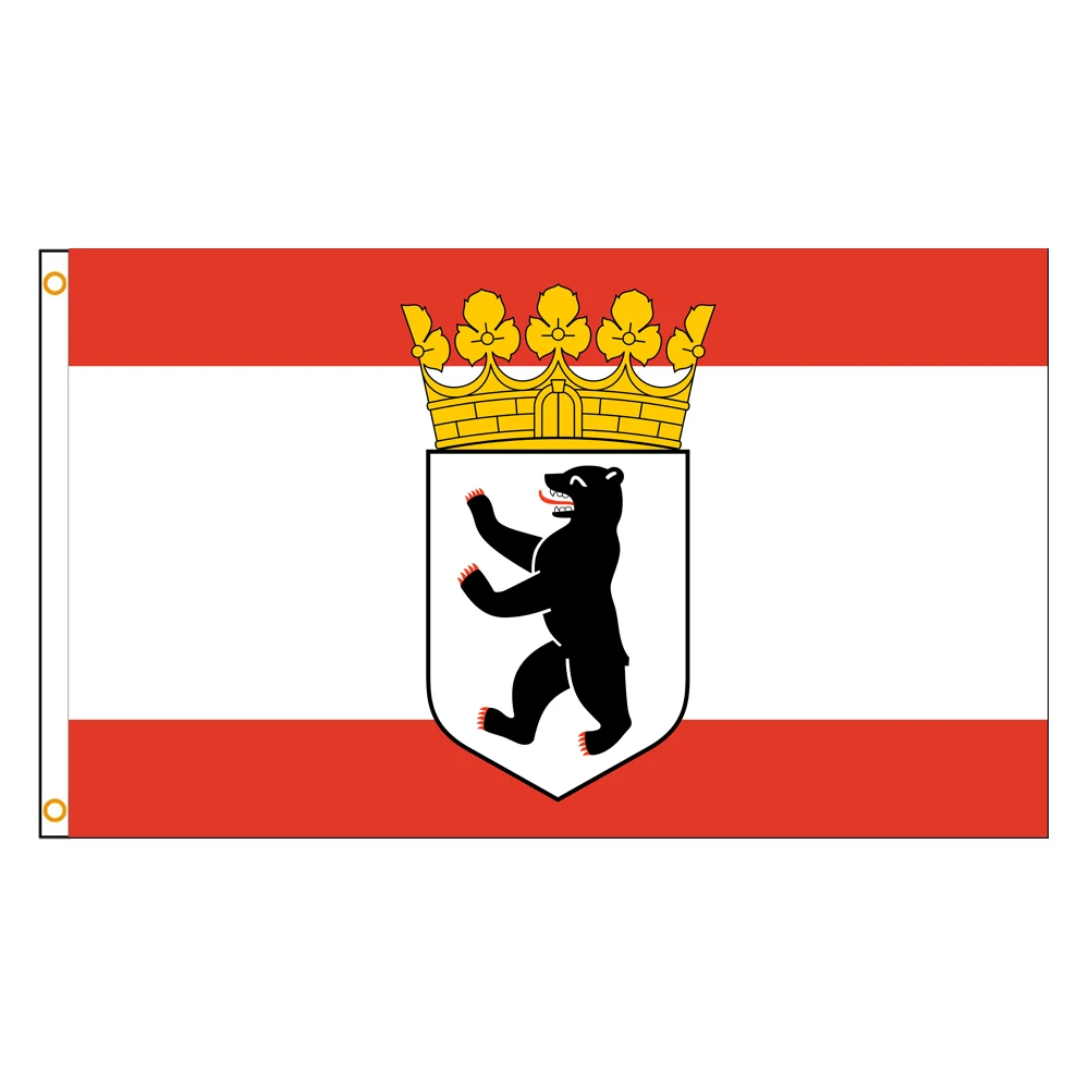 3x5 Ft Berlin Flag Vivid Color and Fade proof a State of Germany Flags Polyester with Brass Grommets