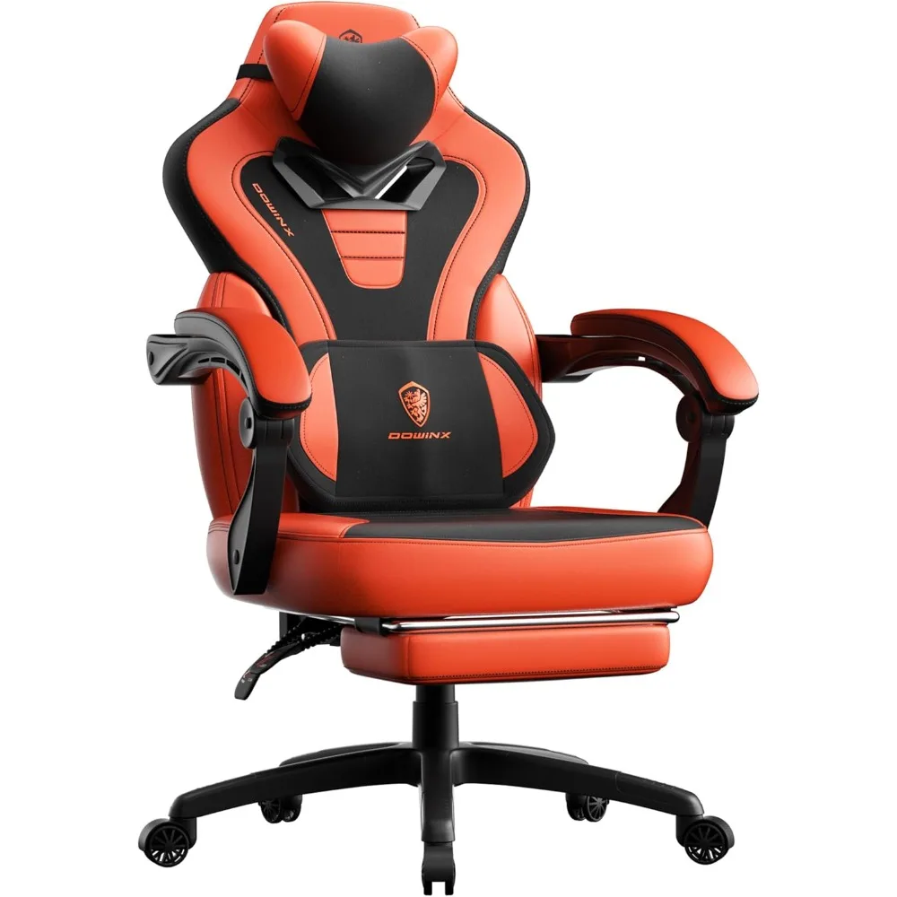 

Gaming Chair with Footrest, Large Height Gaming Chair, with Massage and Lumbar Support