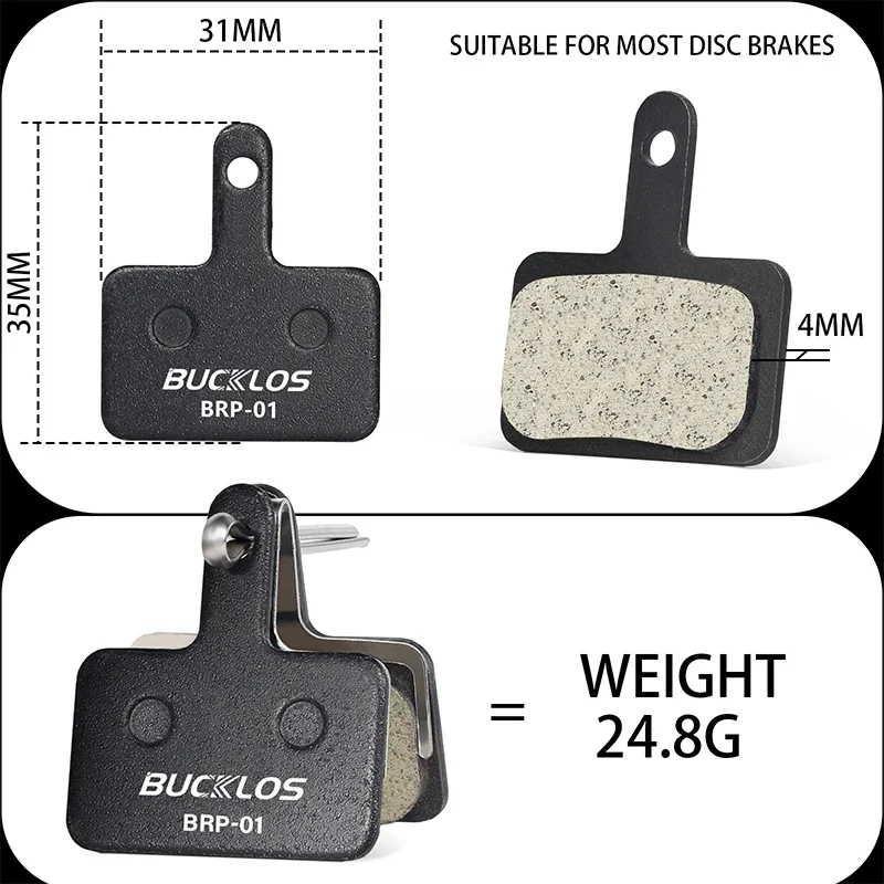 BUCKLOS Mtb Disc Brake Pads Resin Bicycle Hydraulic Brake Pads for Shimano B01S/B03S/B05S-RX Mountain Bike Cycling Accessories