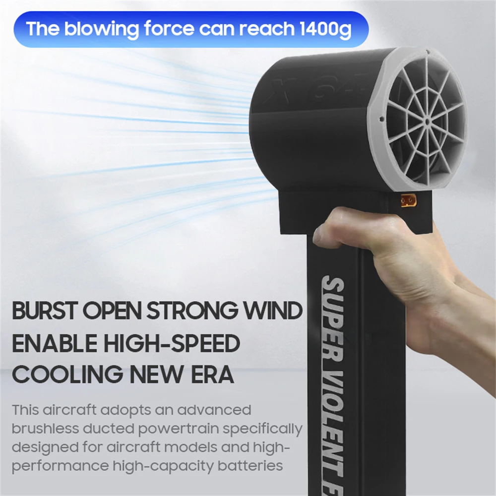 X64 Car Violent Blower Handheld Turbo Jet Fan Brushless Motor High Power Duct Fan Mini Turbo Fan Thrust 1400G Electric Blower