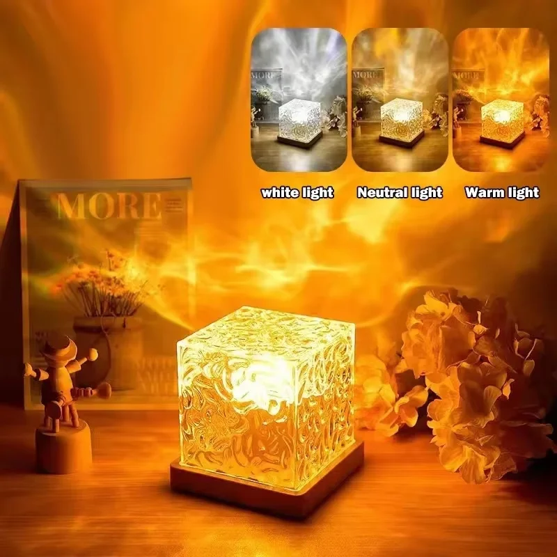 16 Colors Ocean Wave Projector Light Mood Lighting Bedroom Night Light Ambient Cube Luminorthe Playroom Living Room Decorative