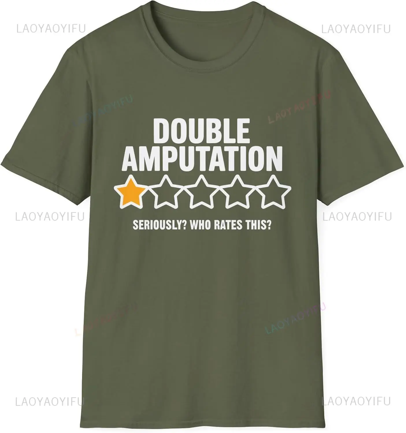 

Забавная футболка с двойным ампутацией, футболка с юмором и 1-звездным обзором, графические футболки для женщин и мужчин, летняя хлопковая футболка
