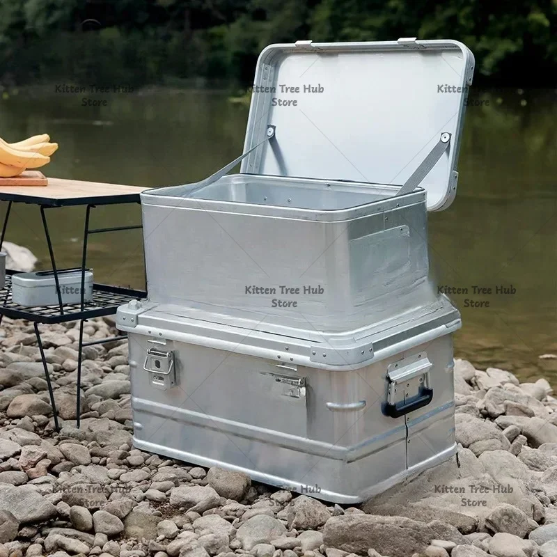 Aluminum Alloy Car SUV Self Driving Travel Storage Box Outdoor Camping Equipment Huge Capacity Suitcase Trunk Portable Big Case