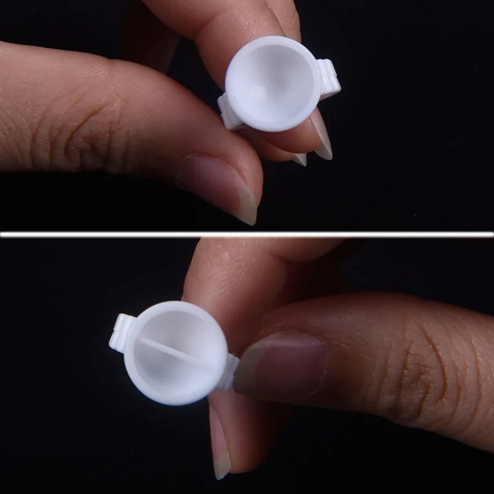 1000/100pcs Volume Glue Ring Cup Disposable Tattoo Pigment Holder Container Ink Holder Tattoo Caps Eyelash Extension Supplier