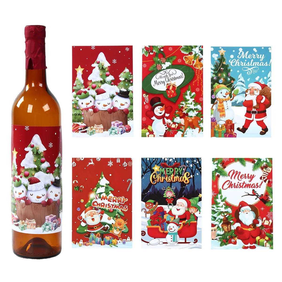 Christmas Wine Sticker Merry Christmas Decoration for Home 2024 Table Decor Xmas Ornament Navidad Natal New Year Gift 2025