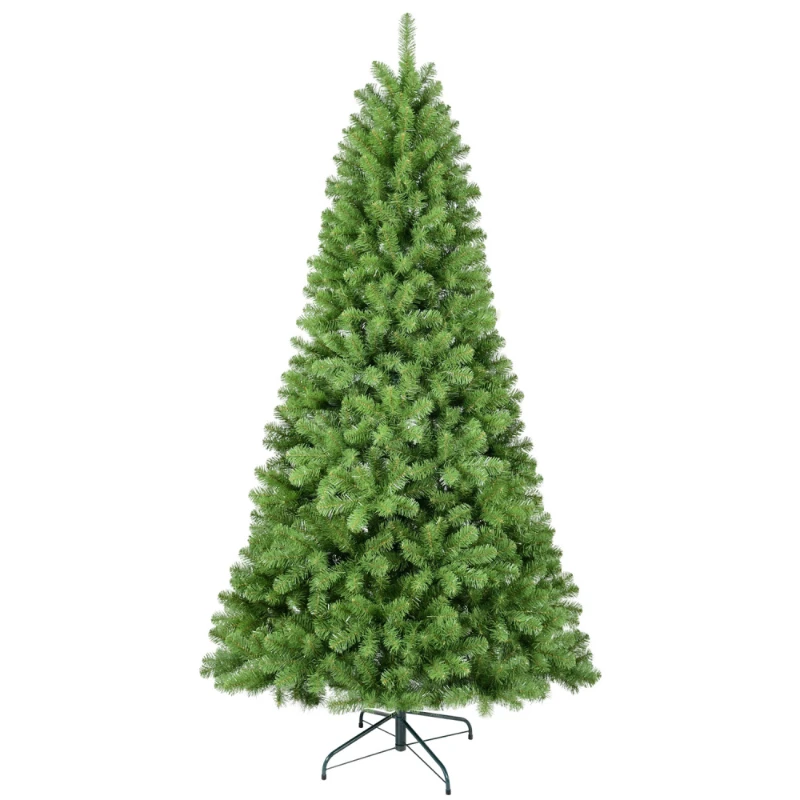 6FT Green PVC Christmas Tree with 760 Memory Wire Tips Self-Fluffing Branches Effortless Holiday Display