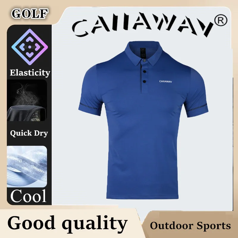 CAprospects-Polo de golf à manches courtes pour hommes, haut de golf authentique, t-shirt respirant, séchage rapide, AWAV, nouveau style