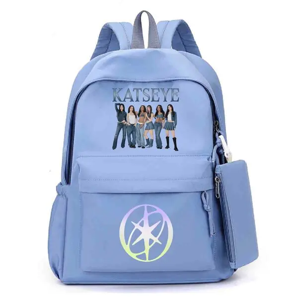 Hot Katseye Funny Print School Bags Teenage Girls Large Capacity Outdoor Travel Bagpack Multi-function Cartoon Students Backpack