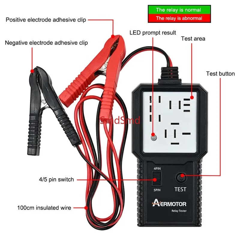 Car Relay Tester Electronic Automotive Tester 12V-24V  Car Battery Checker Universal LED Indicator Light Alternator Analyzer