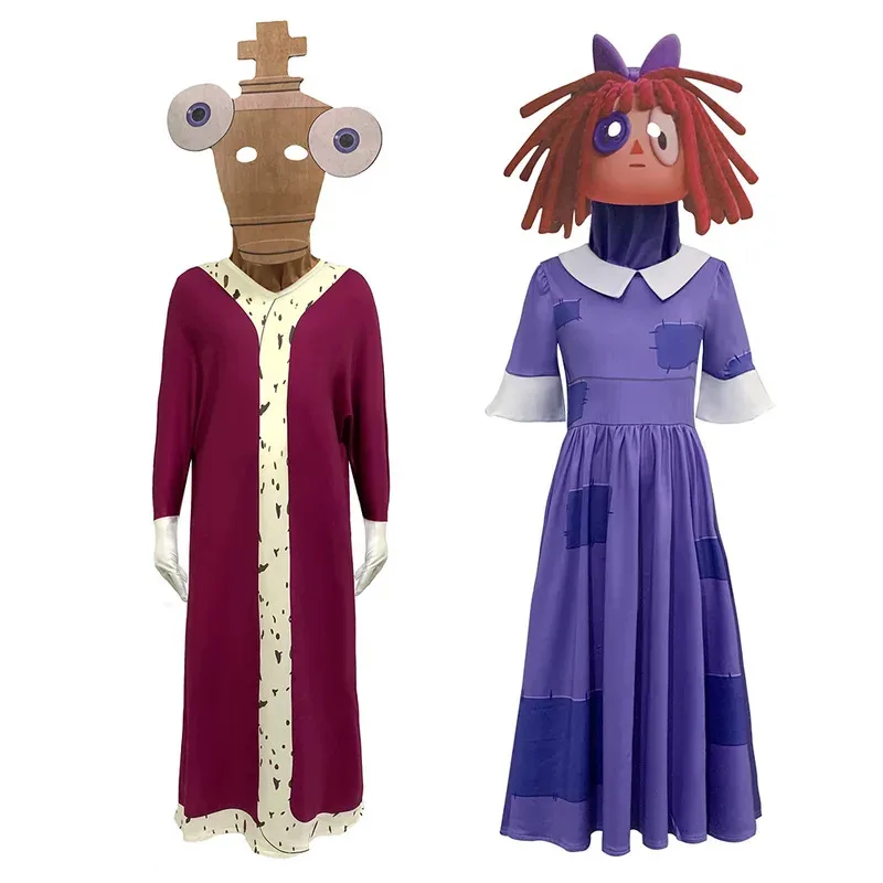 

Боди Комбинезоны Pomni Ролевая игра Рождественский карнавал Pamney Косплей Цирковые клоуны Костюм клоуна для девочек 4.f'7;j,3'