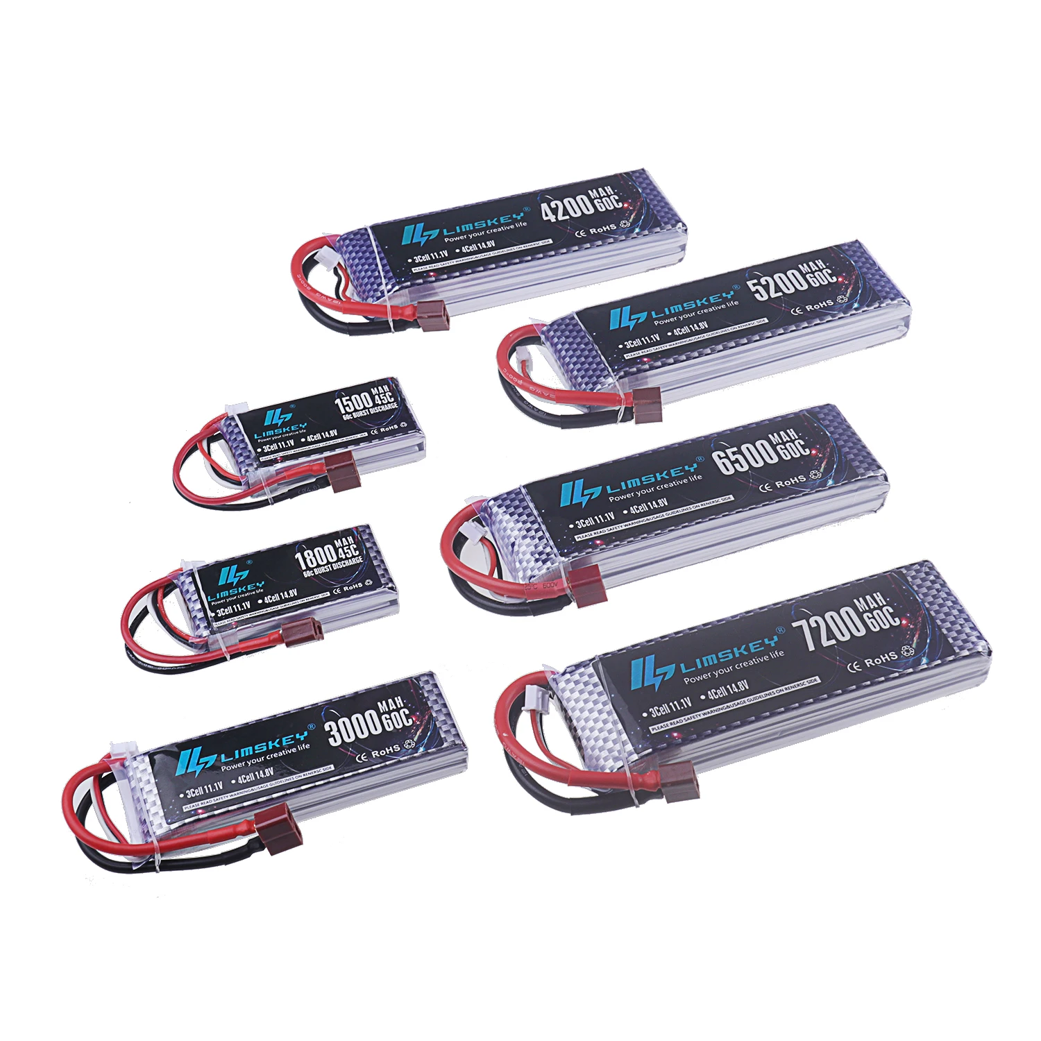 2S 3S 4S batteria Lipo 7.4V 11.1V 14.8V 1500mah 2200mAh 3000mah 4200mah 5200mah 6000mah per RC Car Truck Monster Drone Boat Part