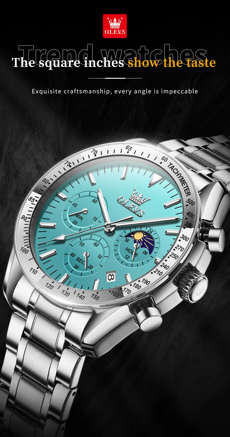 OLEVS Original Luxury Brand Watch Men 2024 NEW Multifunctional Chronograph Waterproof Luminous Trend Men's Wristwatches