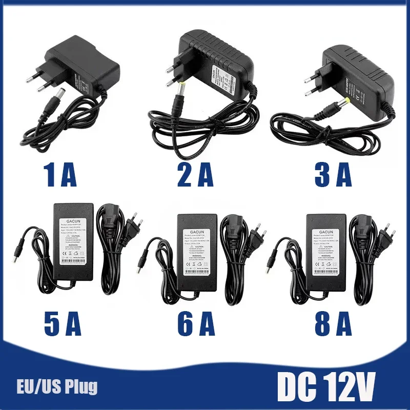 

Универсальный адаптер питания переменного тока 220 В в постоянный ток 12 В 1A 2A 3A 5A 6A 8A Конвертер зарядного устройства с вилкой европейского/американского стандарта для светодиодной ленты, камеры видеонаблюдения