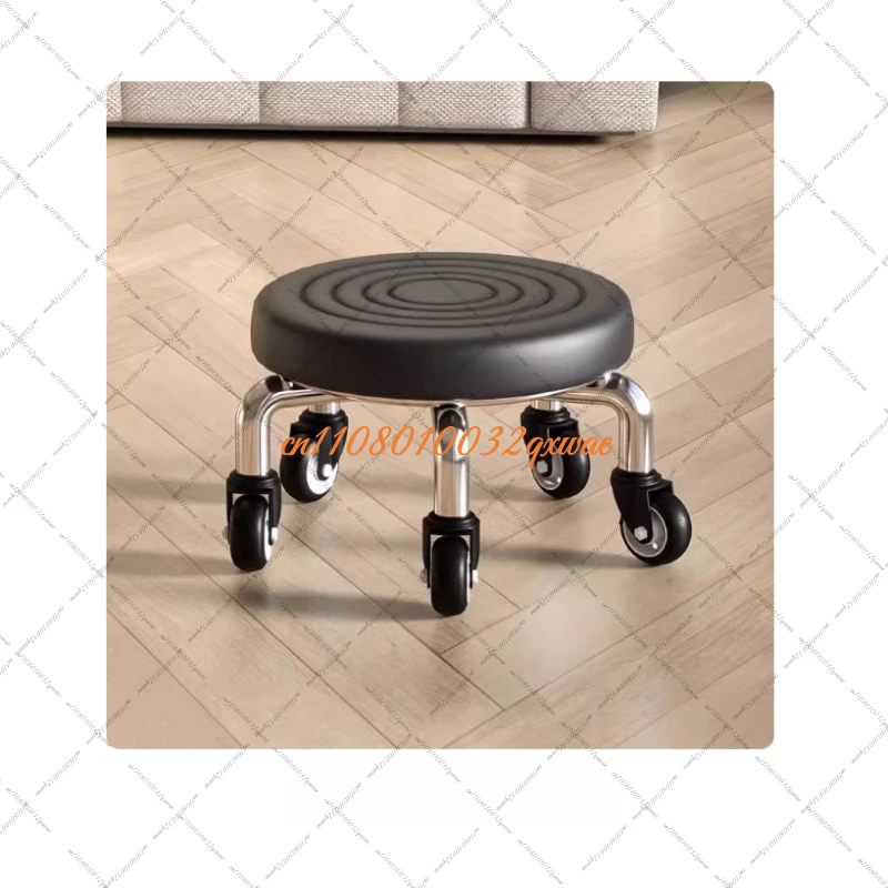 Swivel Stool Small Nail Art  Small Bench Stool Home Use Rolling Low Stool Chair Learning Low