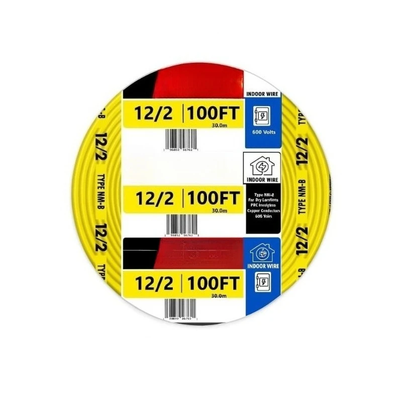 

Yellow 12/2 NM-B Copper Wire 100ft 12 AWG 2 Conductors with Ground Cable