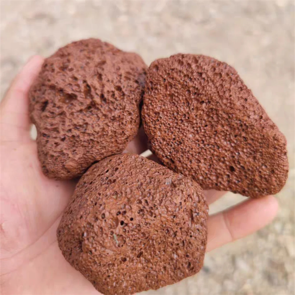 Natural Porous Red Volcanic Rock Raw Stone Decoration Planter For Fish Tank Aquarium Accessories Aromatherapy Essential Oil