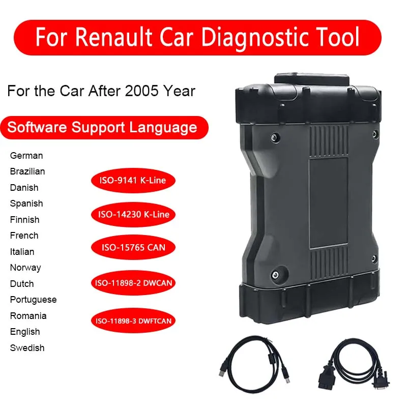 Professinal Can Clip V237 For Renault OBD2 Diagnostic Tool AN2131QC/AN2135SC Full Chpiset Dialogys+Pin Extractor V2+Reprog V191