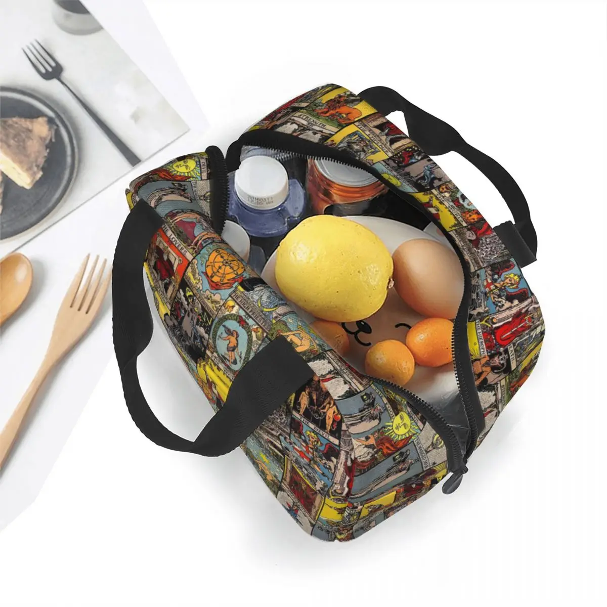 The Major Arcana Of Tarot Insulated Lunch Bag Leakproof Fortune Witch Occult Pagan Vintage Reusable Cooler Bag Lunch Box Tote