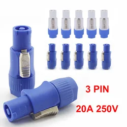 10Pcs 3 PIN AC Powercon Connector Male Plug NAC3FCA NAC3FCB AC Cable 20A 250V Power Plug Adapter for Stage Light LED Screen