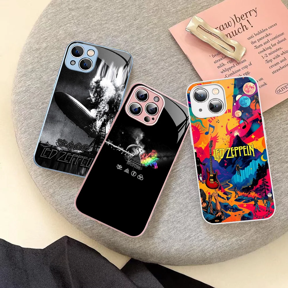 L-Led Band Z-ZeppelinS Phone Case Tempered Glass For Iphone 14 13 12 11 Pro Mini XS MAX 14Plus X XS XR Cover