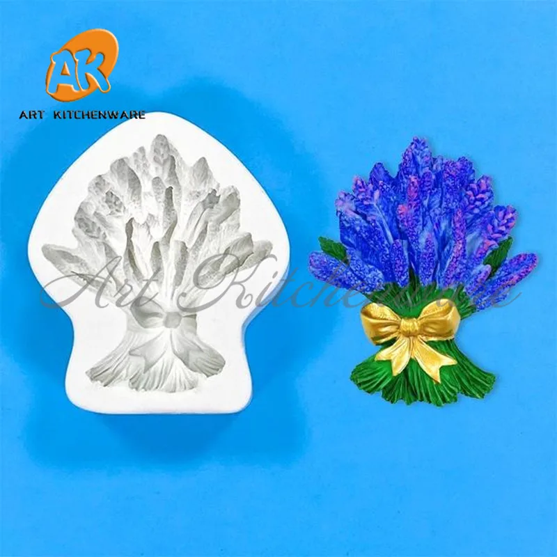 3D Lavender Flower Design Silicone Mold DIY Fondant Chocolate Mould Handmade Clay Model Cake Decorating Tools Baking Accessories