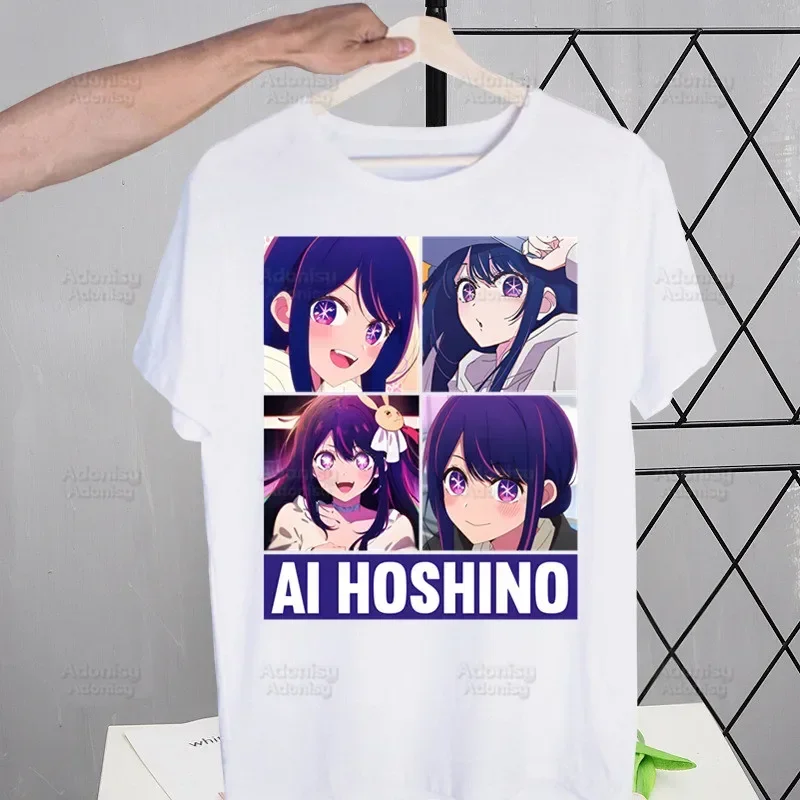 Oshi No Ko Anime T-shirts Summer Men Funny Print Ai Hoshino Ai Ruby Akane Tshirt Streetwear T Shirt Short Sleeve Tee Top