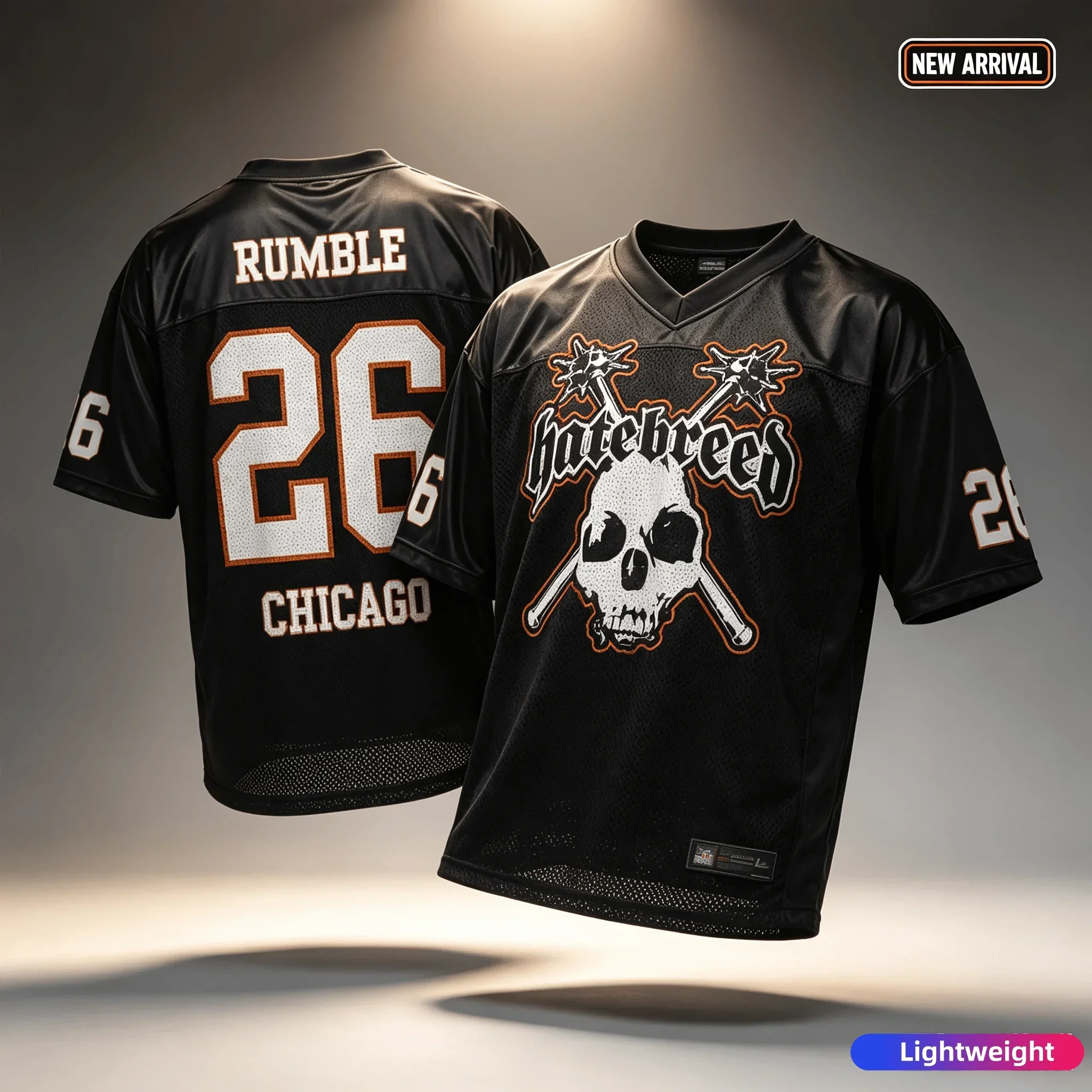 2026 New Hatebreed Rumble 2026 Chicago Skull Baseball Jersey Hardcore Metal Band 3D Print Mesh Football Shirt Family Clothing