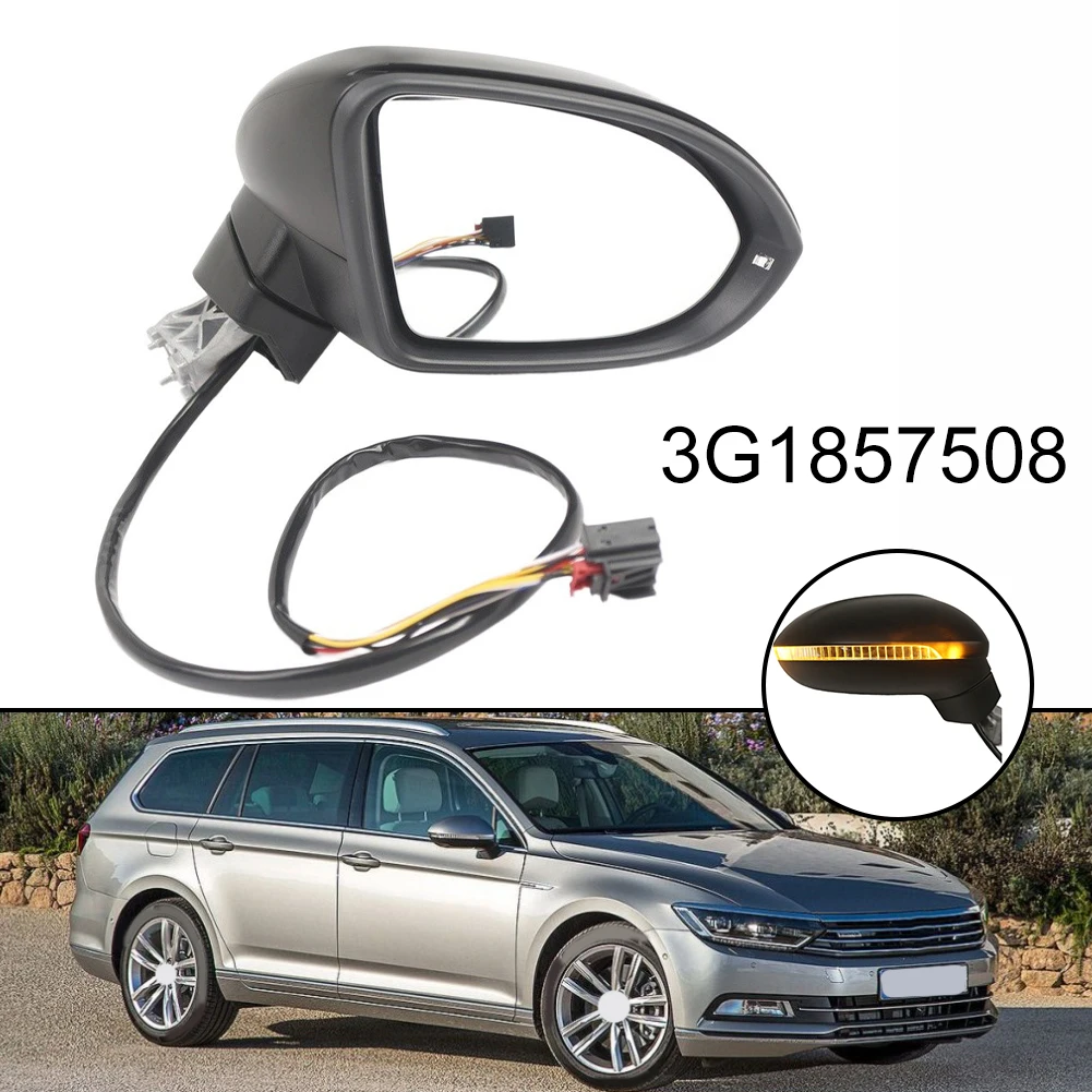 Car 9Wire Right Side Rearview Mirror For Passat B8 15-23 LHD Heated 3G1857508 Exterior Parts Accessories
