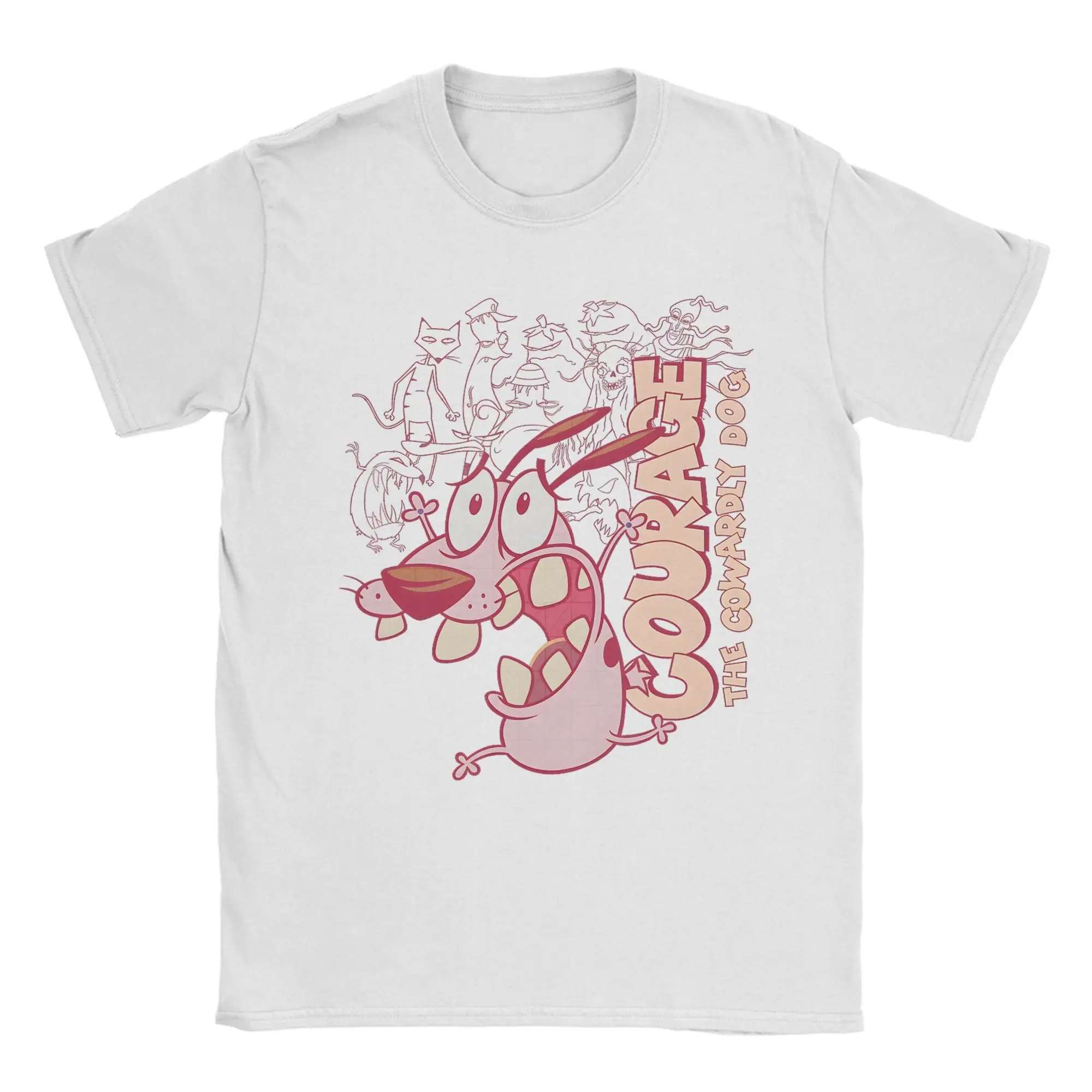T-Shirt Running Scared Courages The Cowardlys Dogs, T-Shirt en coton incroyable, col rond, manches courtes, grande taille