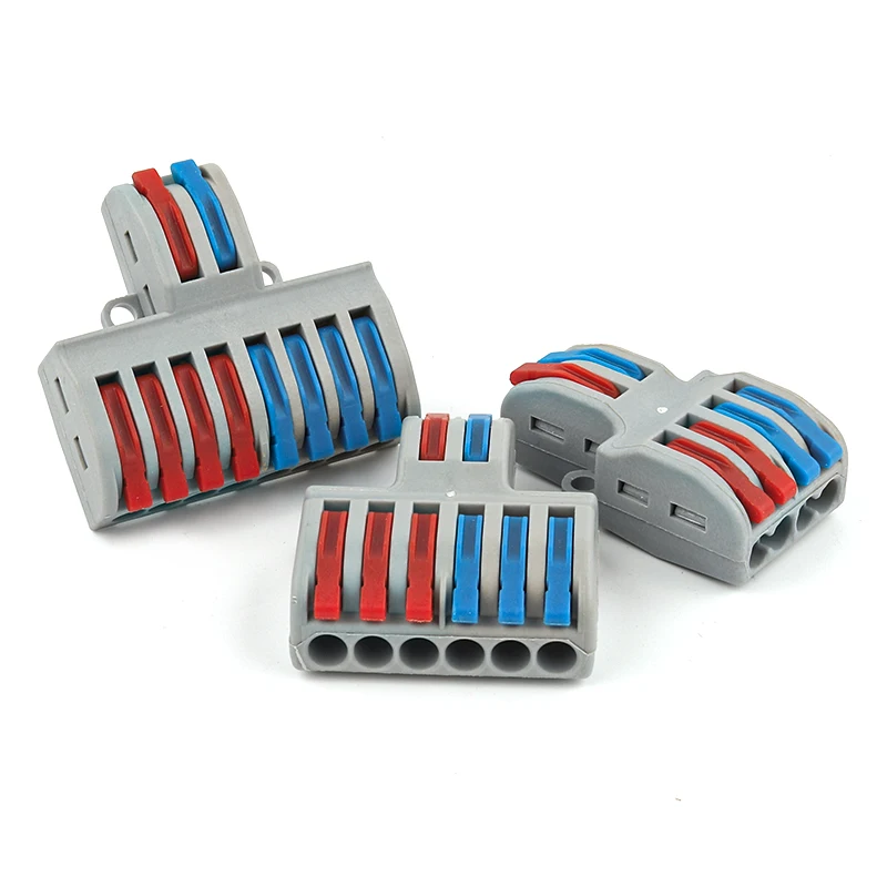 Quick Compact Splitter Electrical Cable Connectors  SPL Spring Spliced Conductor Termianl Block plug-in Junction Box AWG 28-12