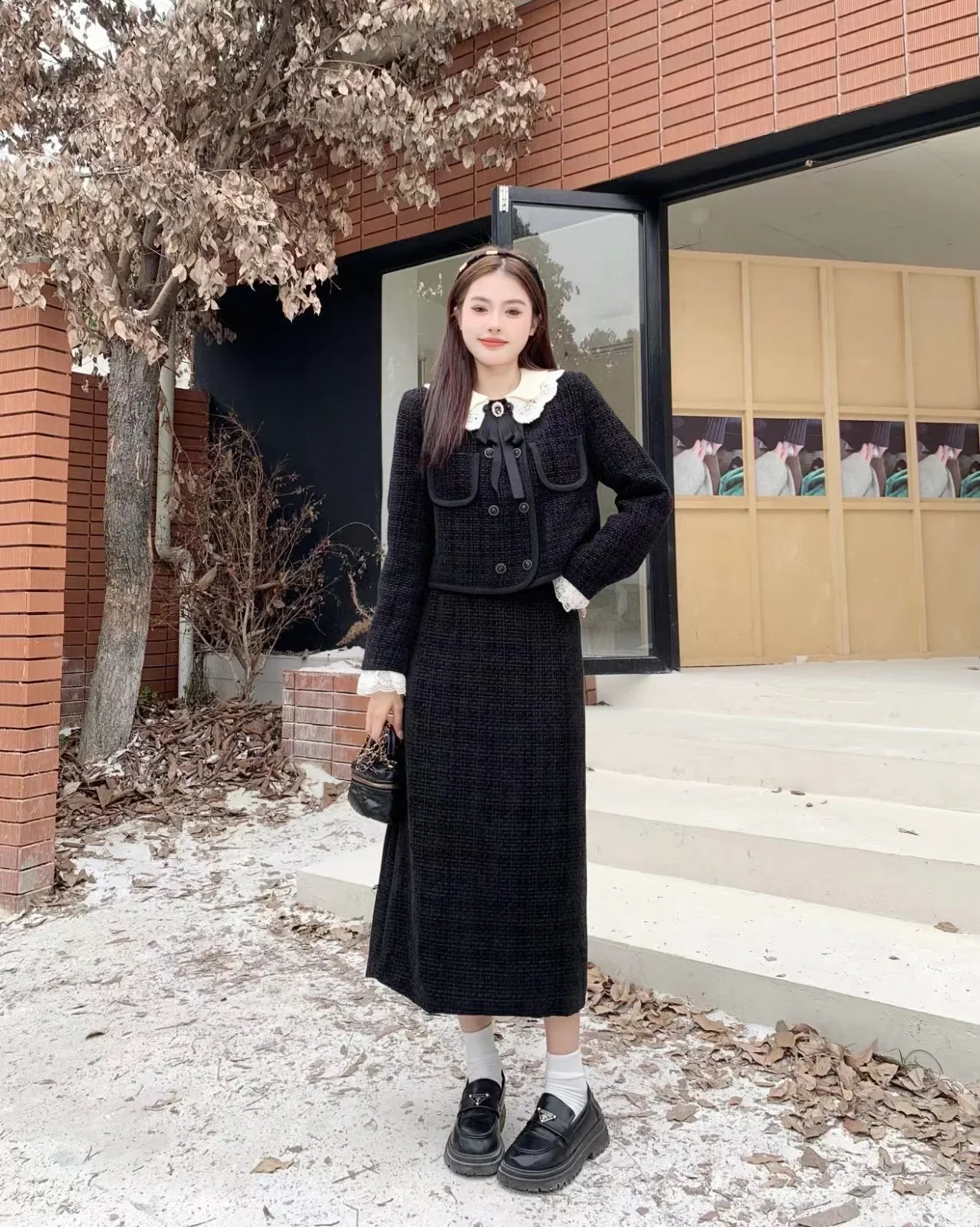 UNXX Real Photos: Plus-size Women's Padded Elegant Coat and Skirt Set, Long and Short Styles Available High Quality Fashionable