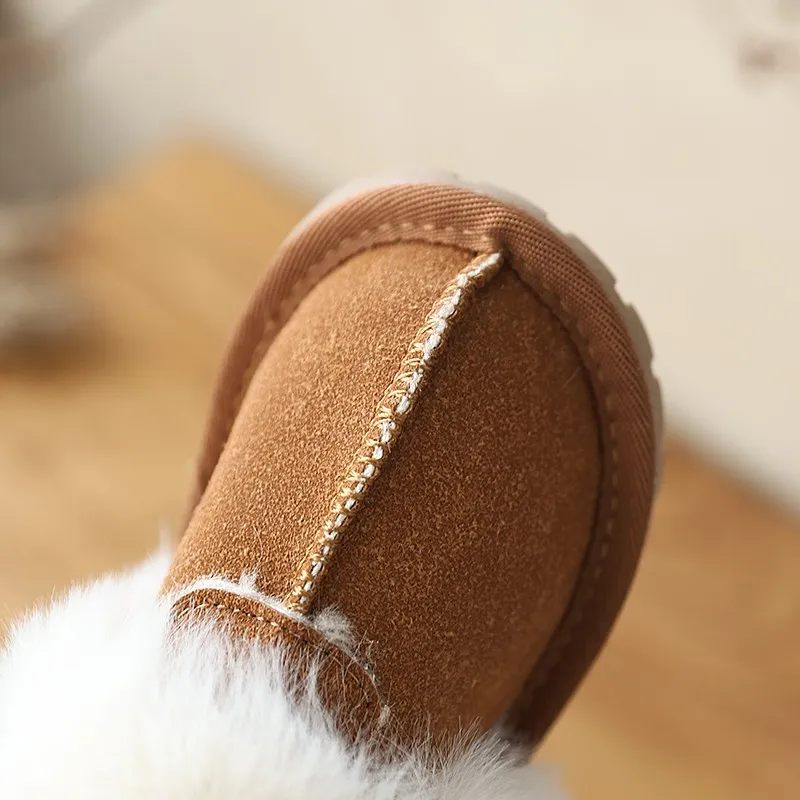 الأطفال أحذية قطنية بريطانيا نمط الاطفال النعال الكلاسيكية بلون الخياطة أفخم الشتاء الدافئ الفتيان الفتيات شباشب على الموضة 2026 #6