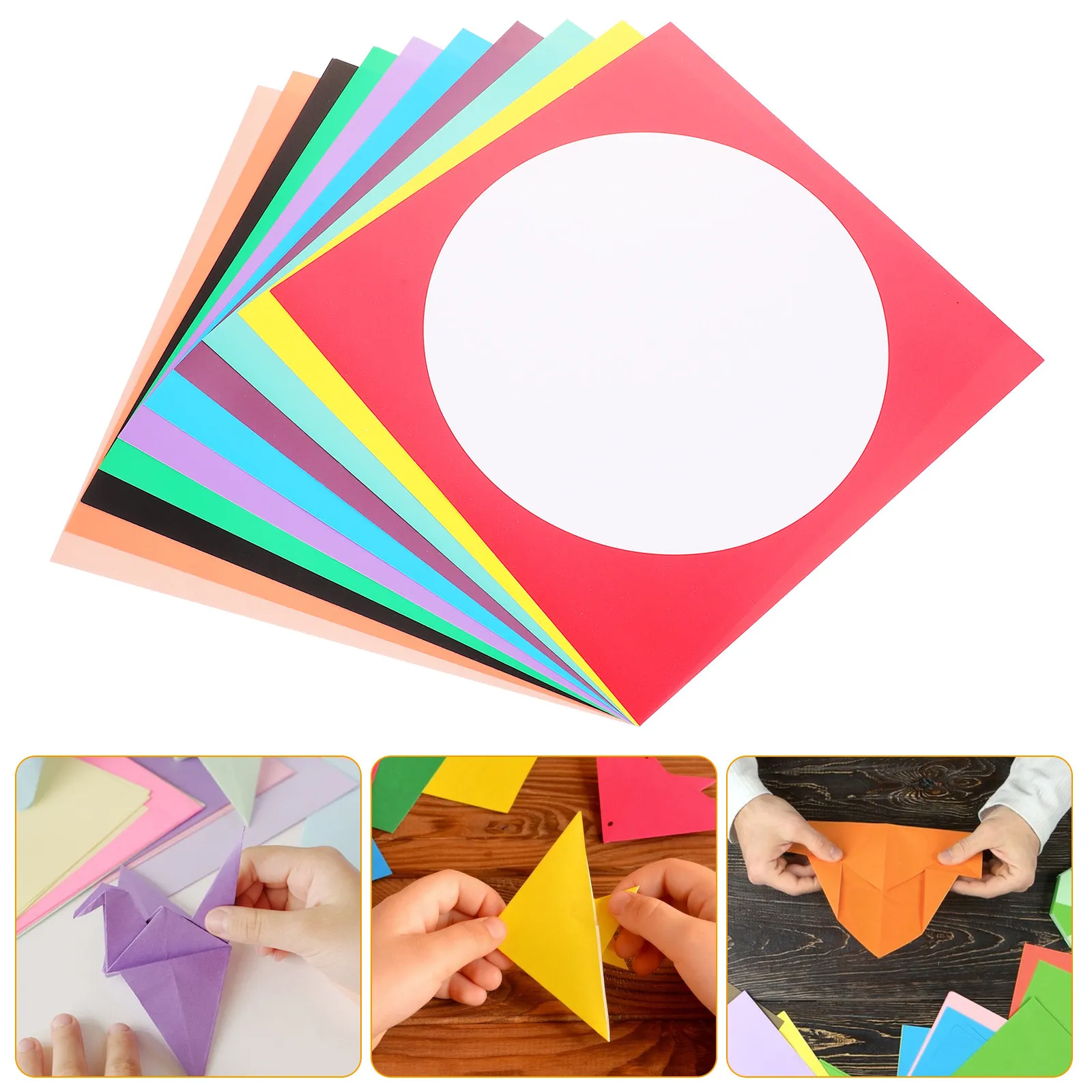 10Pcs Outer Square Inner Circle Blank Cardstock Paper Thickened Painting Cardboard Smooth Surface DIY Art Drawing Craft Greeting