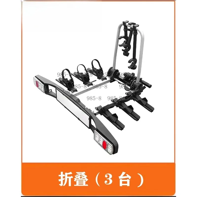 RV Trailer Foldable Three Bicycle Rack, Universal Car Bike Holder for Mountain Road Bike Mod Parts