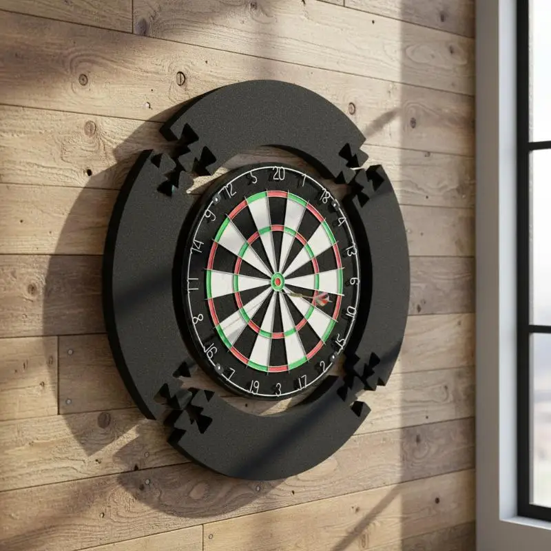 18in EVA Dartboard Surround Set 4Pcs Jigsaw Protection Ring for Dart Board Removable Easy Assembly for Home Game Room
