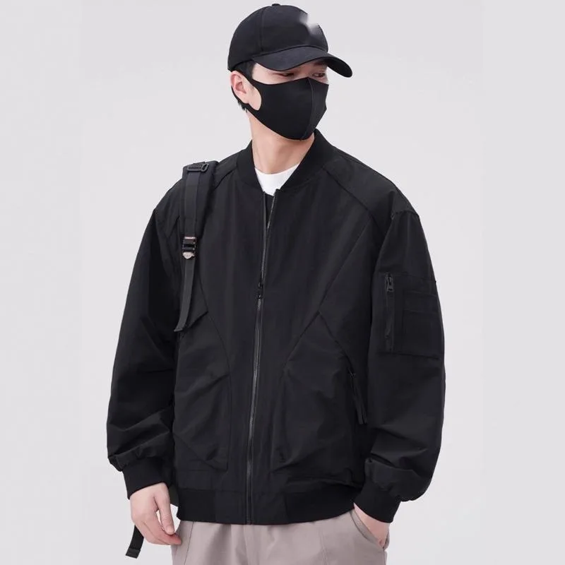 WVGA ربيع الخريف جديد الرجال المد البيسبول سترات بدون ياقة المتخصصة أنيق عادية الكورية نمط جيب المعاطف العصرية Ins Y2K W16675 #4