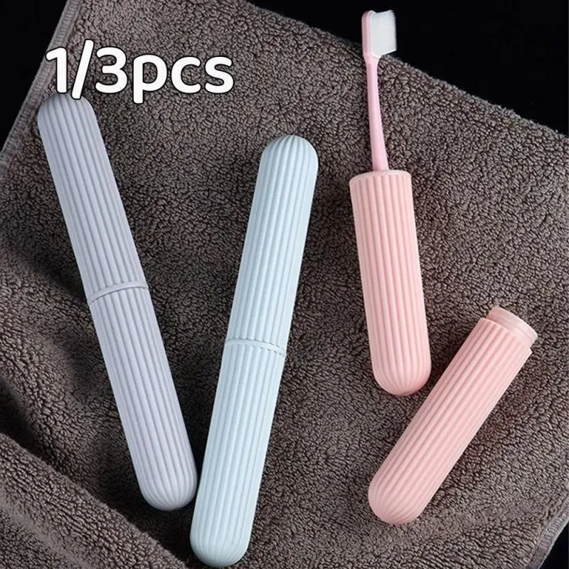 1/3pcs Storage Portable Toothbrush Bucket Separate Storage Travel Wash Toothbrush Box Plastic Toothware Storage Box Dormitory