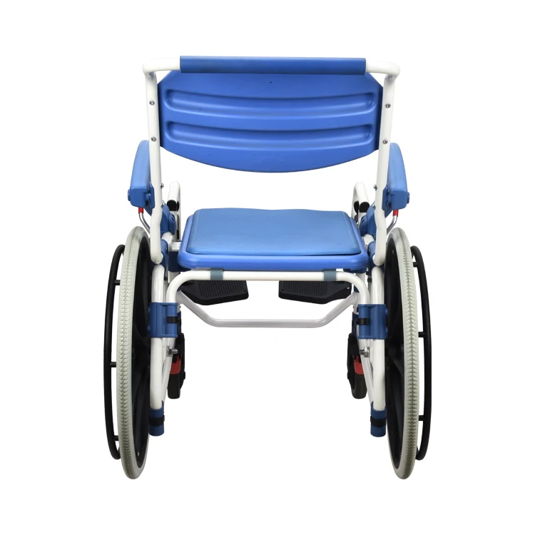 كرسي مرحاض من سبائك الألومنيوم مع عجلات، تصميم جديد لمستلزمات علاج إعادة التأهيل للمعاقين وكبار السن #5