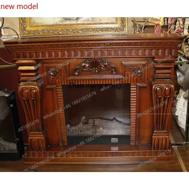 European mantel 1.5 meters dark American solid wood fireplace cabinet, decoration, furnace coreDD