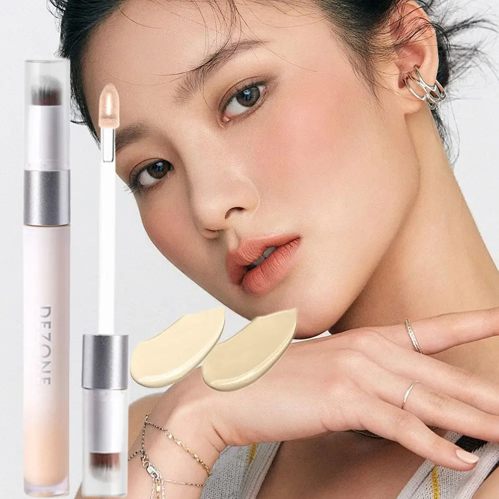 Correttore a doppia testa che copre le cicatrici da acne Borse per gli occhi Cerchi scuri Lacrima Troughs Correttore liquido illuminante Trucco viso