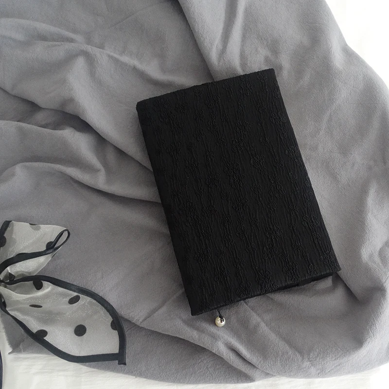 Book Cover, Fabric Cover, Black A5-A6 Handbooks, Diaries, Notebooks Stain Resistant Book Cover, Protective Book Cover，As a gift - view 5