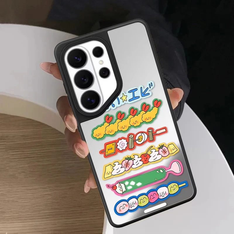 Creative Cuisine Mirror Surface Magnetic Phone Cover for Samsung Galaxy S23 S24 S25 S26 Ultra S26+ Plus Case