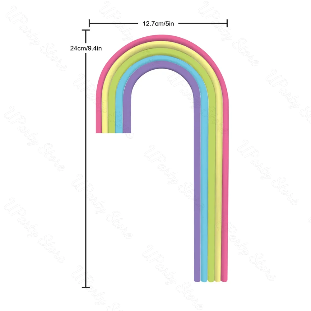 Rainbow Cake Toppers Pink Colorful Boho Brown Unicorn Rainbow Cake Toppers for Happy Birthday Baby Shower Cake Decoration Supply
