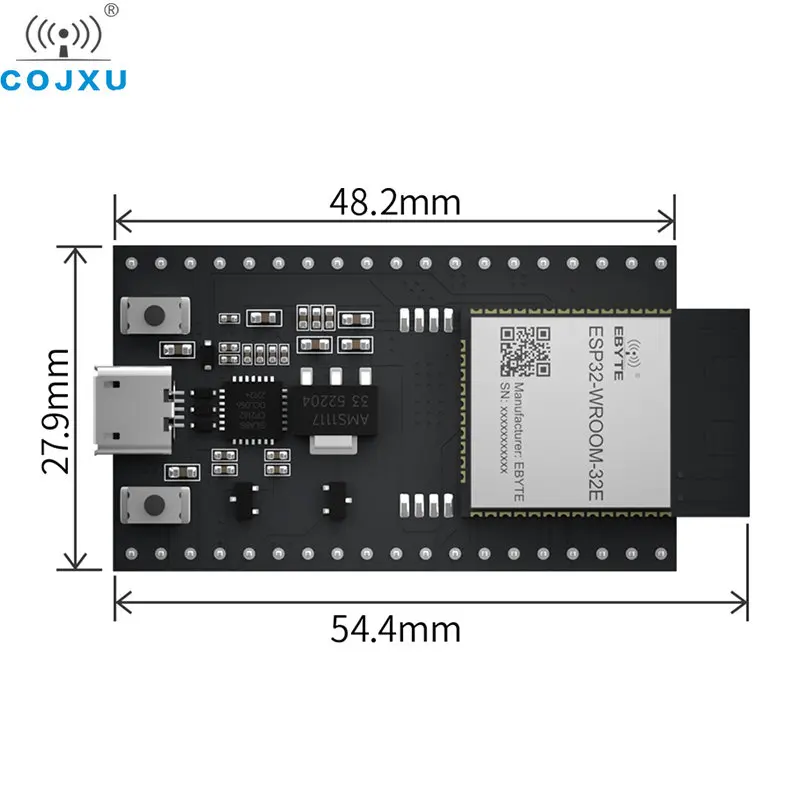 ESP32 Test Board USB Interface COJXU ESP32-WROOM-32E-TB 2.4~2.5GHz Support IEEE802.11b/g/n