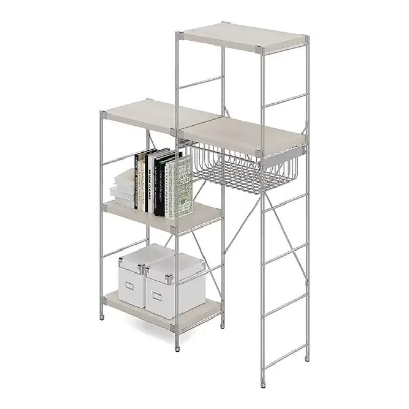 Modular Wooden Display Shelf Customized Bookcase Metal Frame Office Furniture Cabinet Small Bookshelf Combined Rack