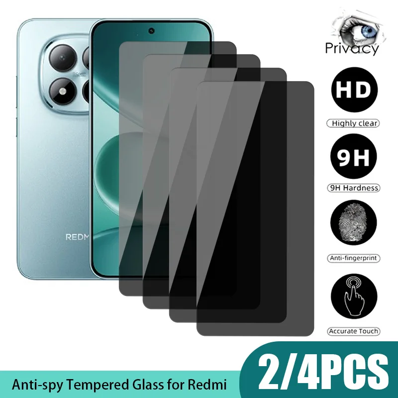 2/4 шт. защитное стекло для Redmi Note 14 13 12 11 10 9 8 Pro Plus 5G антишпионское защитное стекло для Redmi 10C Note 11S 10S 9S 7 Pro