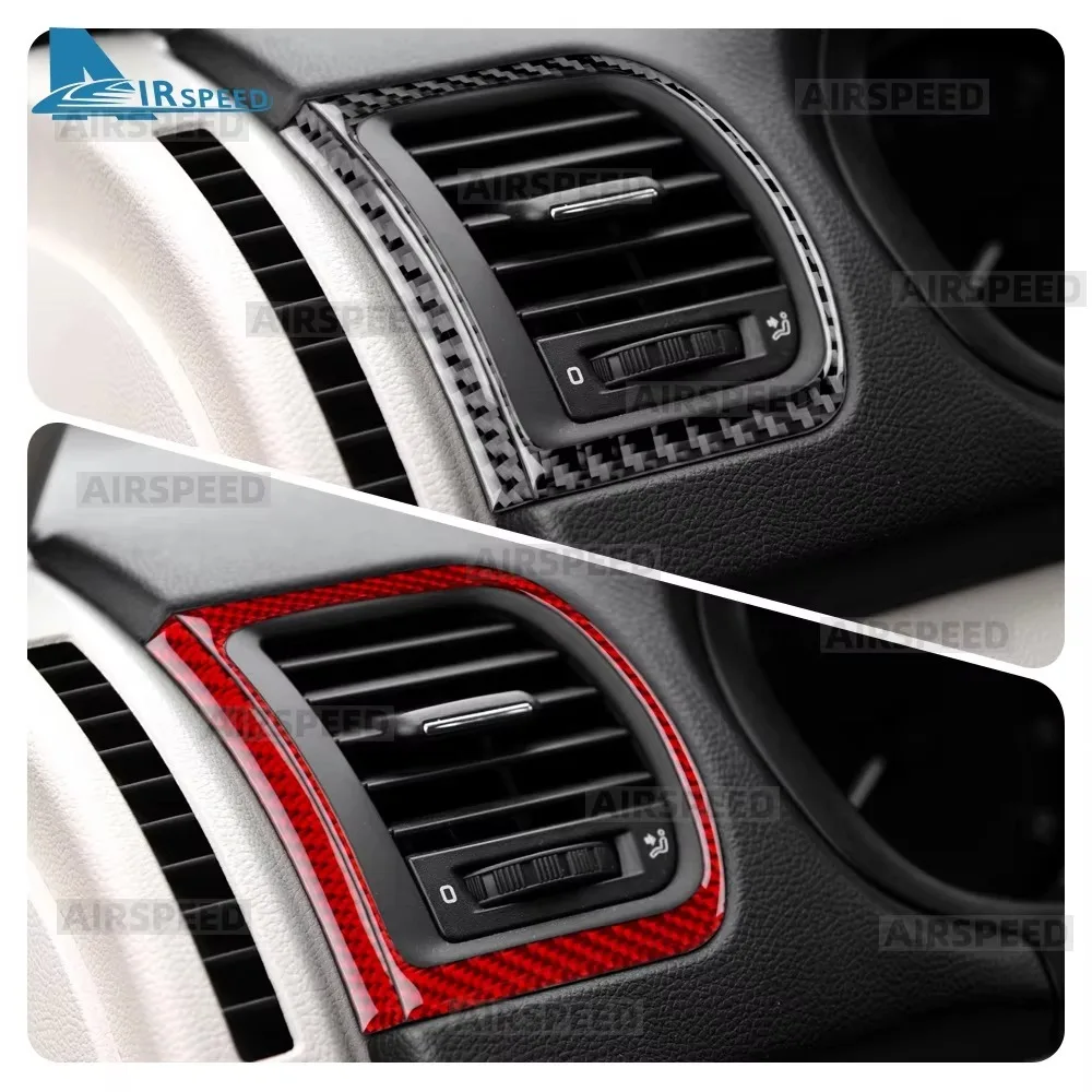 Soft Carbon Fiber Sticker For Skoda Fabia 2 MK2 5J 2007-2010 2011 2012 2013 2014 Car Air Outlet Frame Side of Center Console - view 2